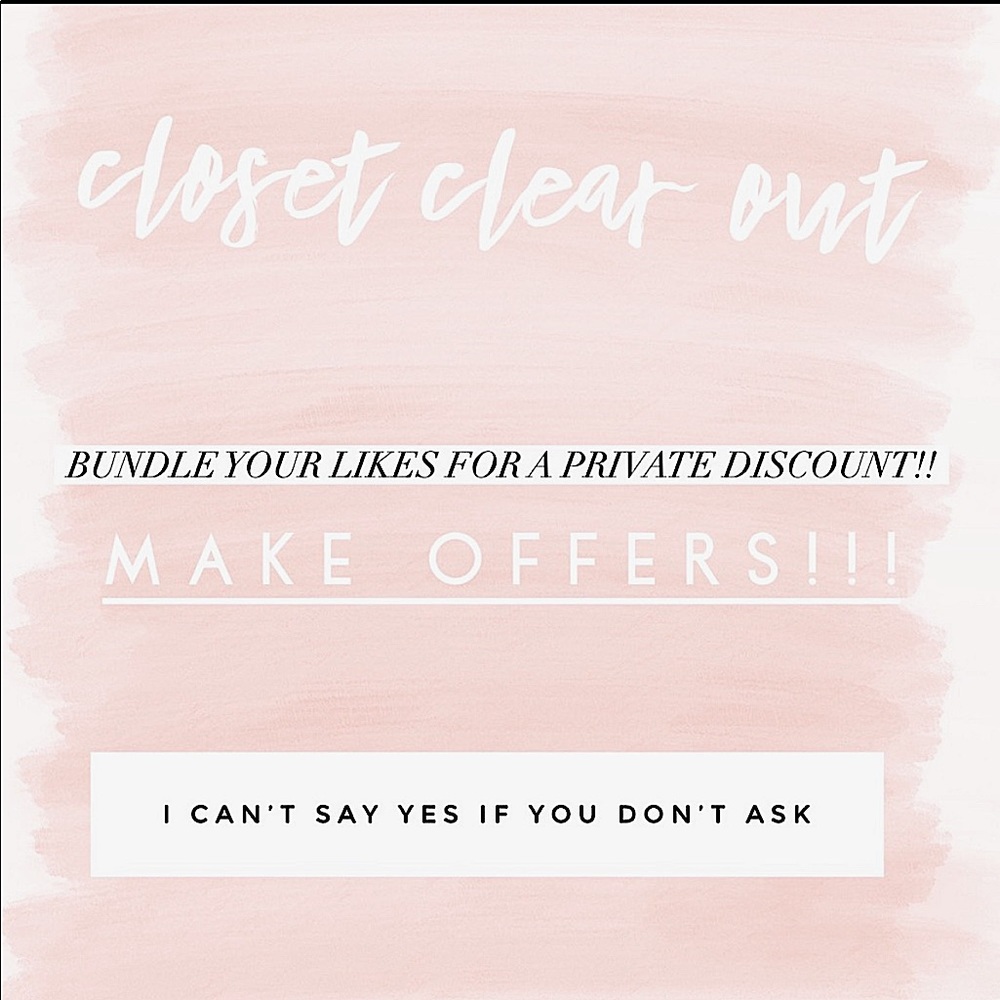 Closet clear out sale!